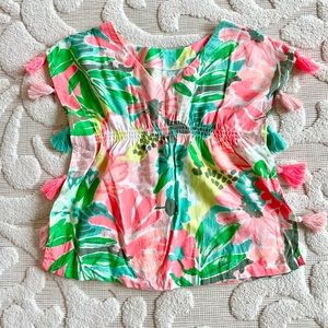 Cat & Jack toddler girl tropical tassel coverup 12M
